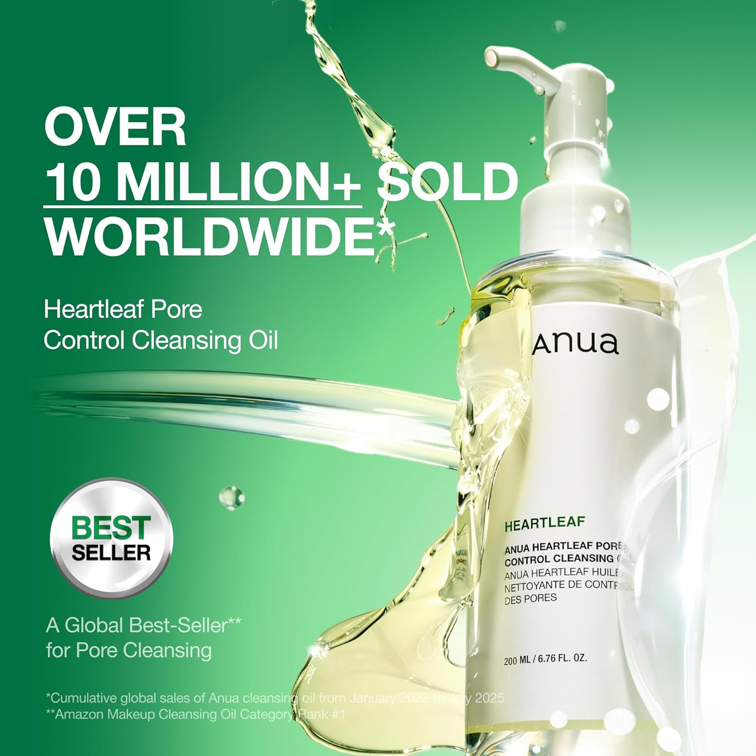 ANUA Heartleaf Pore Control Cleansing Oil - Gentle Makeup Remover for All Skin Types, 200ml