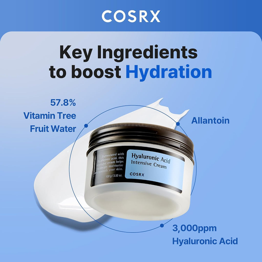COSRX Hyaluronic Acid Moisturizer for Sensitive Skin - Lightweight, Non-Greasy Daily Cream, 3.52 oz