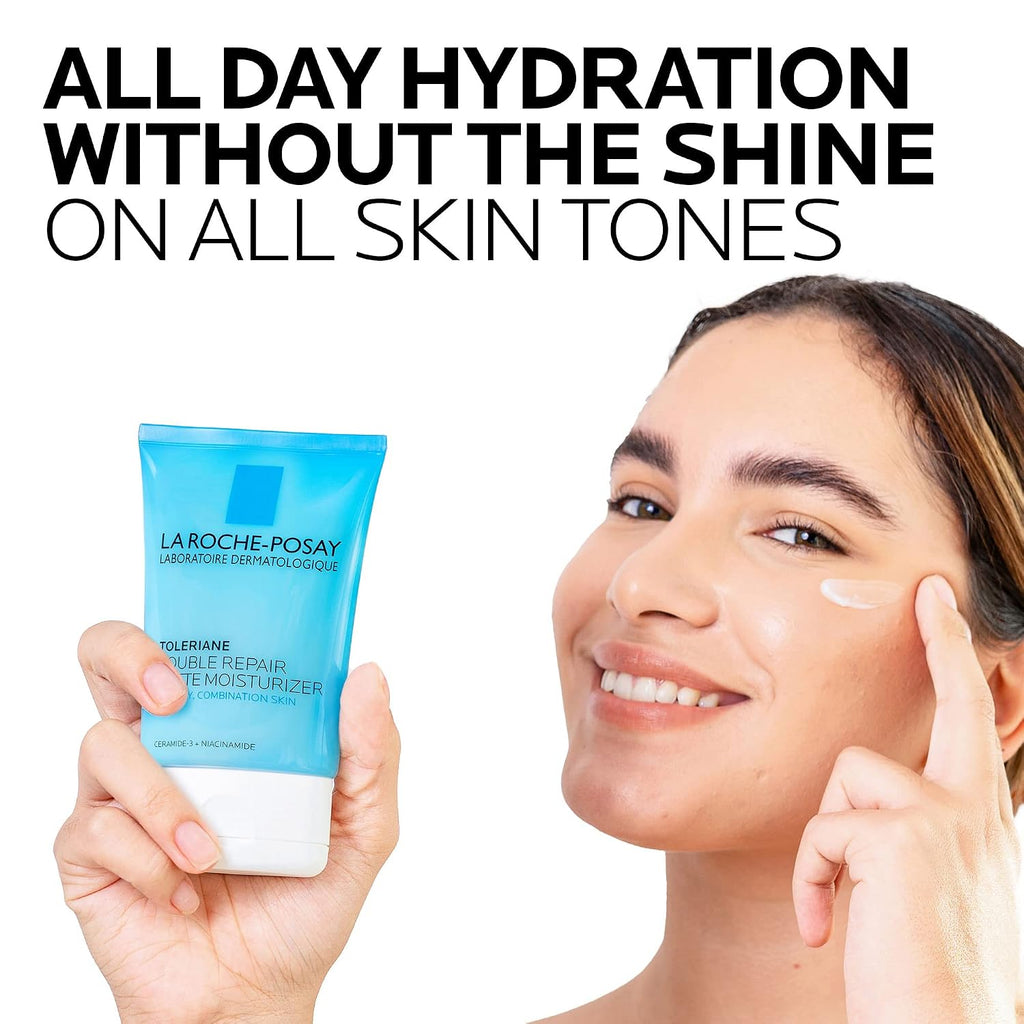 La Roche-Posay Toleriane Double Repair Matte Moisturizer for Oily Skin - Oil-Free Niacinamide & Ceramide Formula
