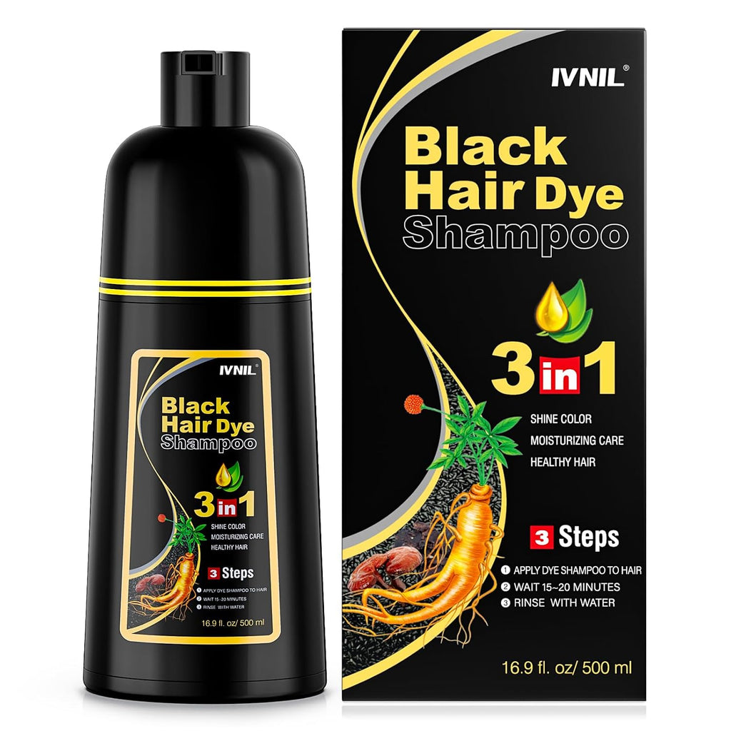 Ivnil Gray Hair Coverage Shampoo - Semi Permanent Dye for Men & Women, 500ml