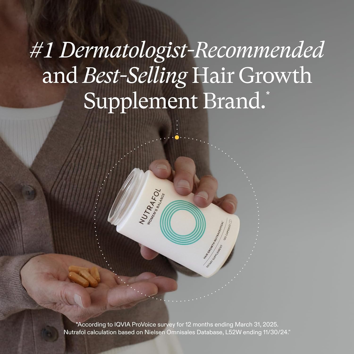 Nutrafol Women's Balance Hair Growth Supplements for Thinning Hair in 45+ Women-4-Capsule Daily Dose
