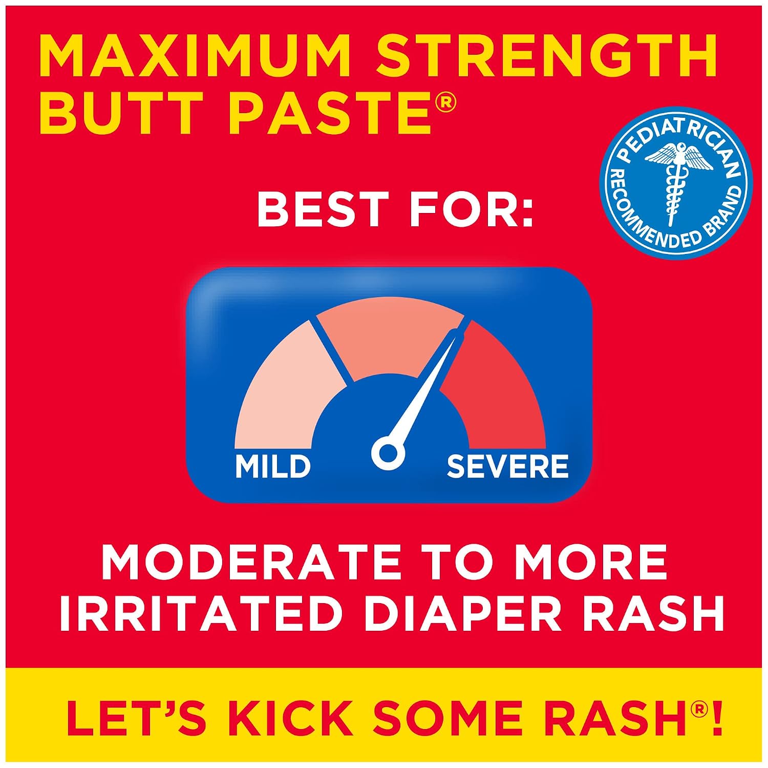 Fast-Acting Baby Diaper Rash Cream - Boudreaux's Butt Paste Max Strength (40% Zinc Oxide), 4 oz Tube