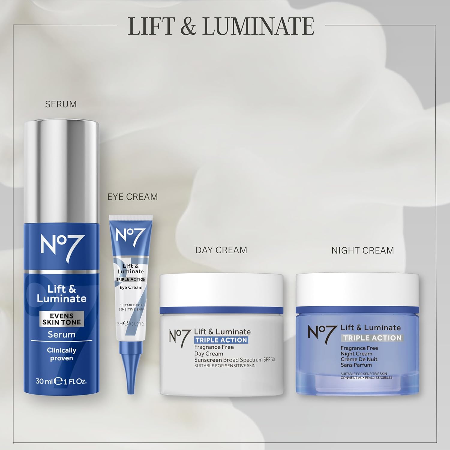 No7 Lift & Luminate Triple Action Face Cream - Anti-Aging Moisturizer with SPF 30 for Mature Skin