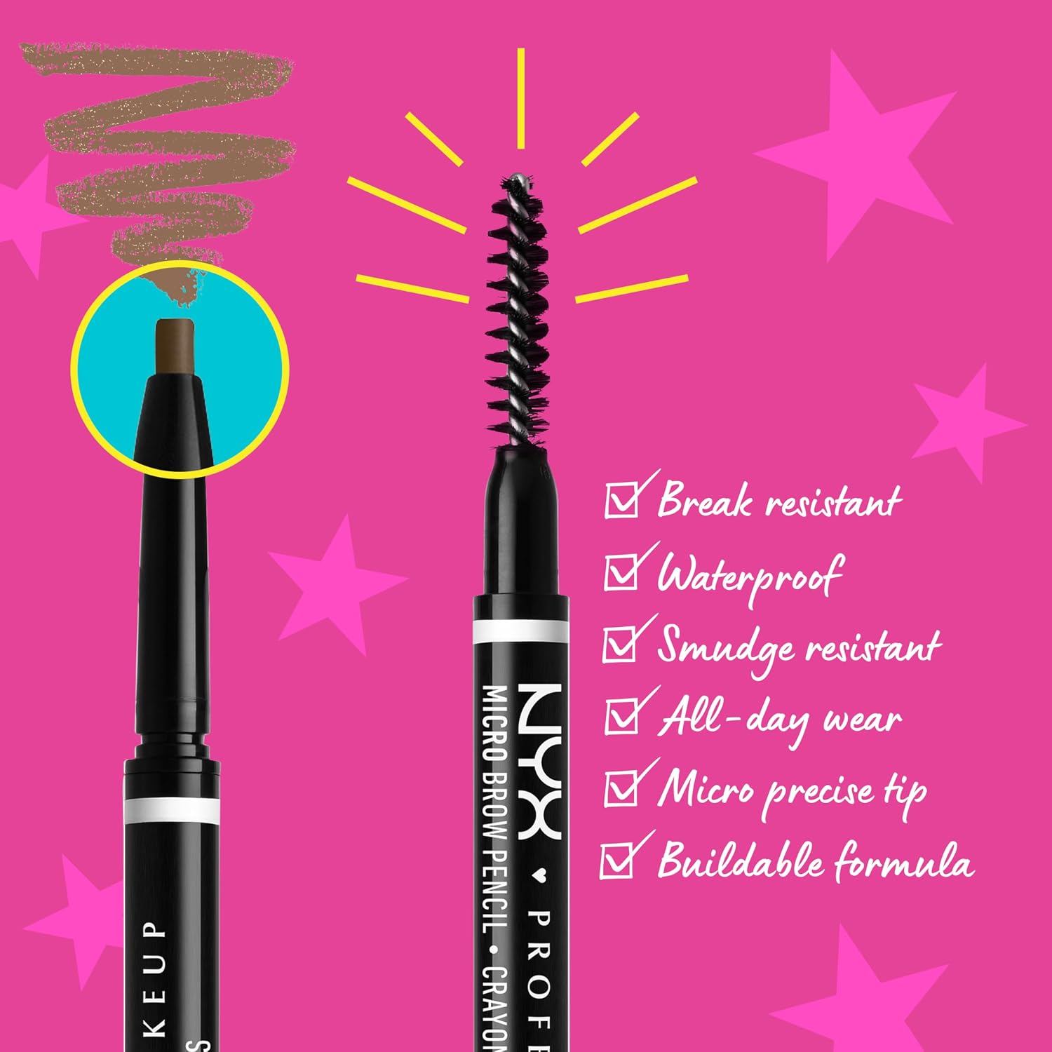 NYX Micro Brow Pencil - Precise Eyebrow Filler for Sparse Brows | Vegan & Waterproof