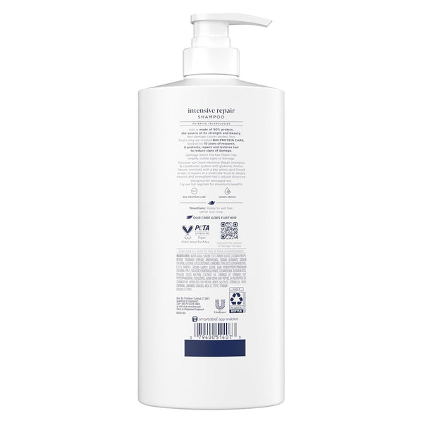 Dove Intensive Repair Shampoo for Damaged Hair with Bio-Protein & Amino Serum, 28 Fl Oz