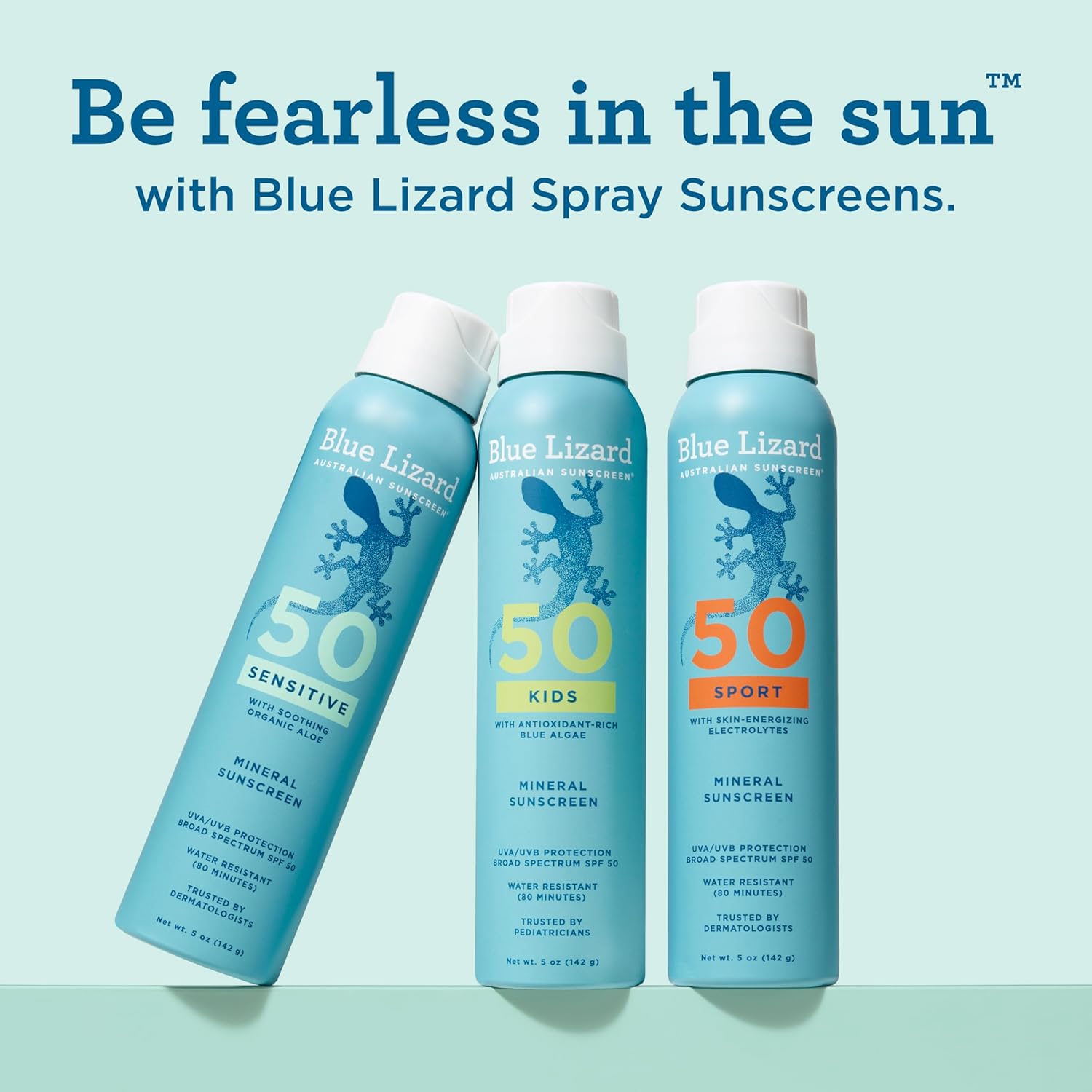 Blue Lizard Sensitive Mineral SPF 50 Spray - Dermatologist-Recommended Zinc Oxide Sunscreen for Sensitive Skin, 5 oz