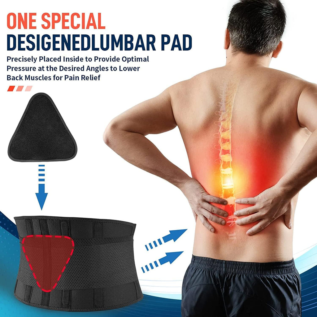 FEATOL Back Brace for Sciatica & Herniated Disc Relief - Adjustable Lumbar Support Belt