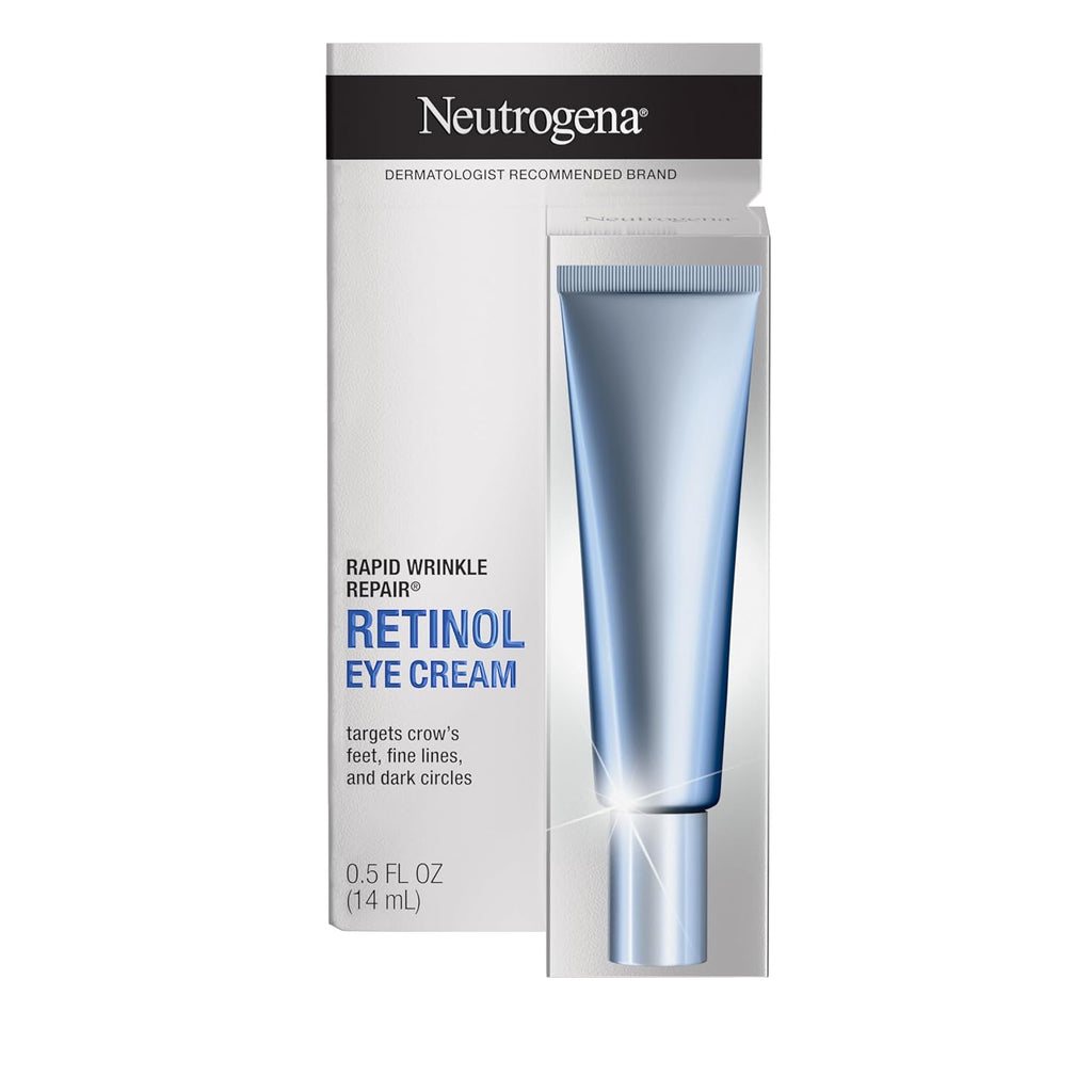 Neutrogena Rapid Wrinkle Repair Retinol Eye Cream for Dark Circles - Fragrance-Free Anti-Aging Eye Moisturizer with Hyaluronic Acid, 0.5 fl oz