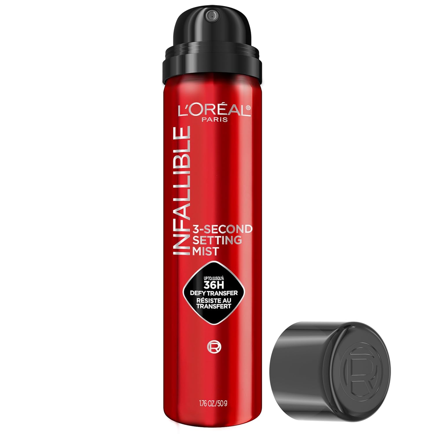 L'Oreal Paris Infallible 3-Second Setting Spray - Locks Makeup for Up to 36HR Wear, Microfine Mist (1.76 oz)