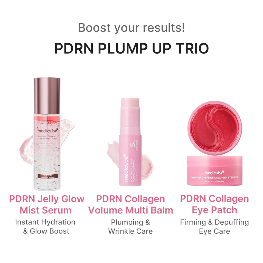 Medicube PDRN Pink Collagen Volume Multi Balm Stick for Under-Eyes & Smile Lines - Plumping Radiance for Neck, Lips