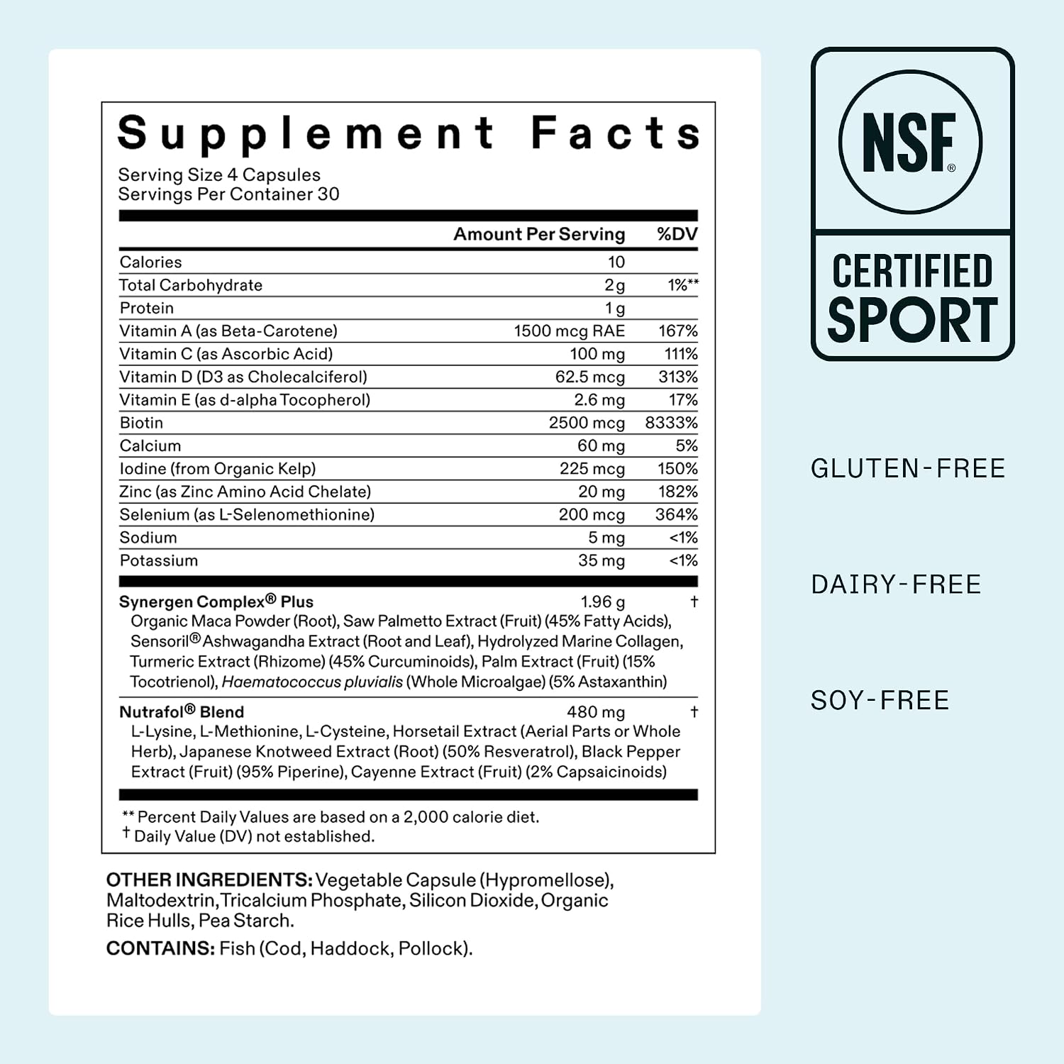 Nutrafol Women's Balance Hair Growth Supplements for Thinning Hair in 45+ Women-4-Capsule Daily Dose