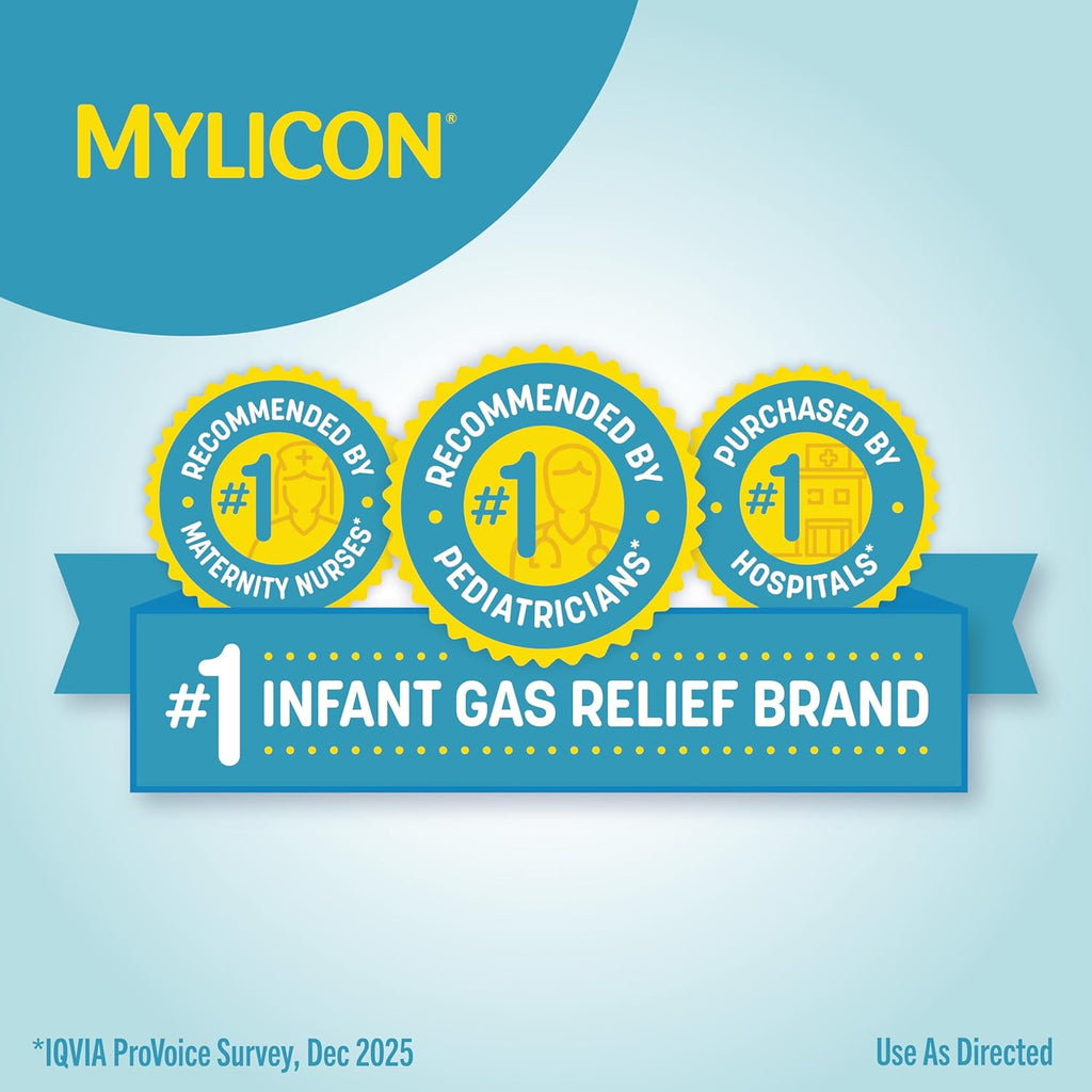 Mylicon Infant Gas Relief Drops - Dye-Free Formula, 1 fl oz