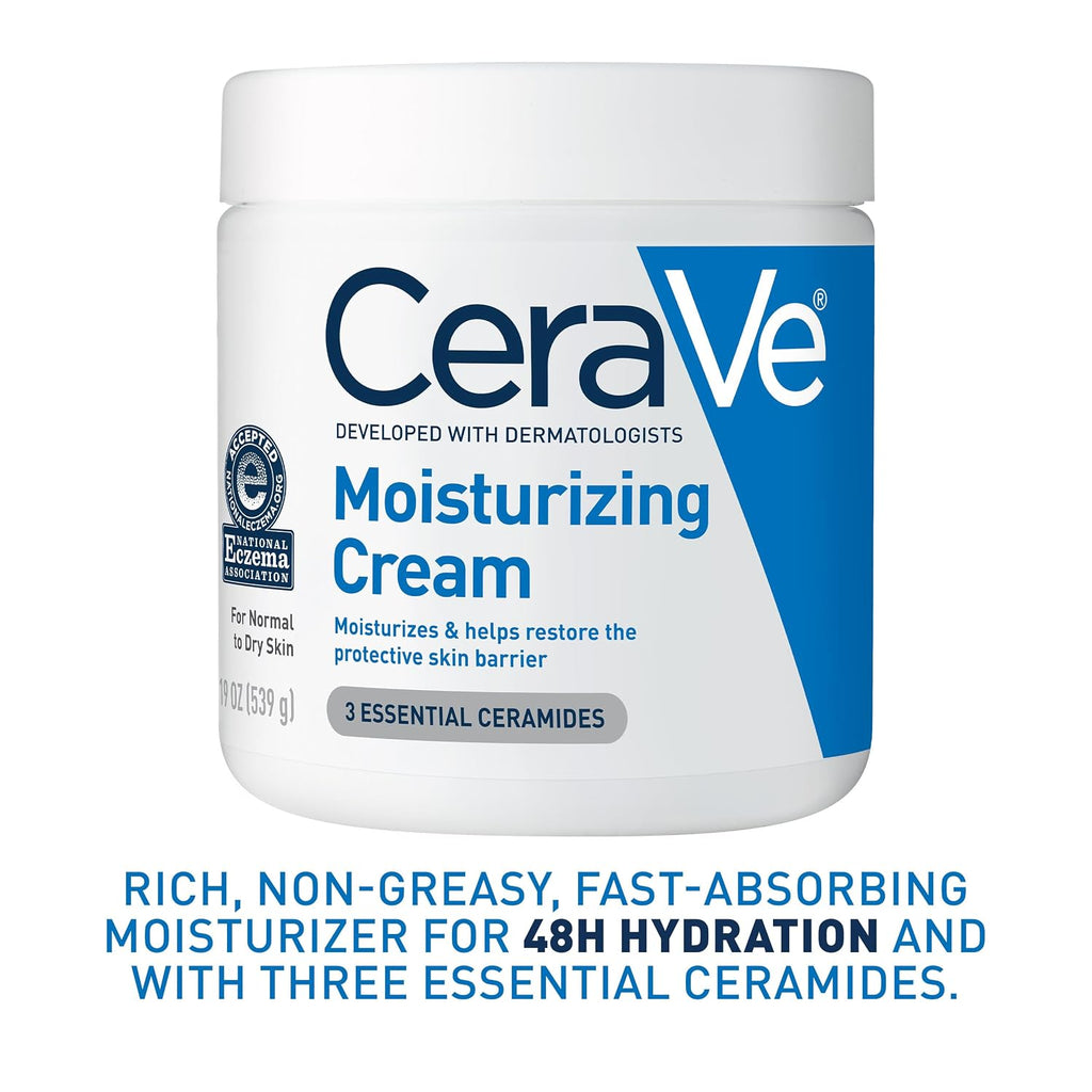 CeraVe Moisturizing Cream for Dry Skin - Hydrating Face & Body Lotion with Ceramides, 19 fl oz
