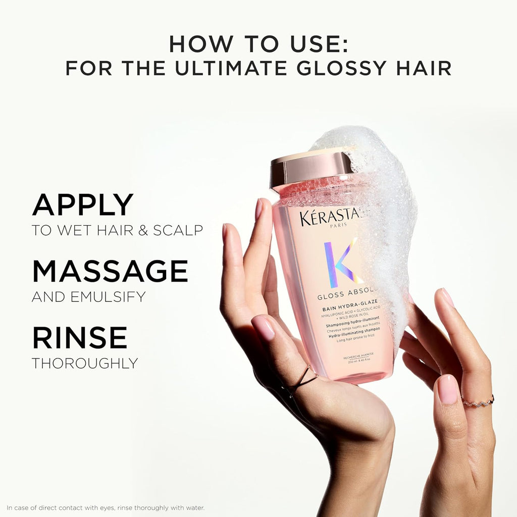 KÉRASTASE Gloss Absolu High-Shine Anti-Frizz Shampoo - Hydrates Cuticles for Ultimate Shine & Up to 4 Days Frizz-Free