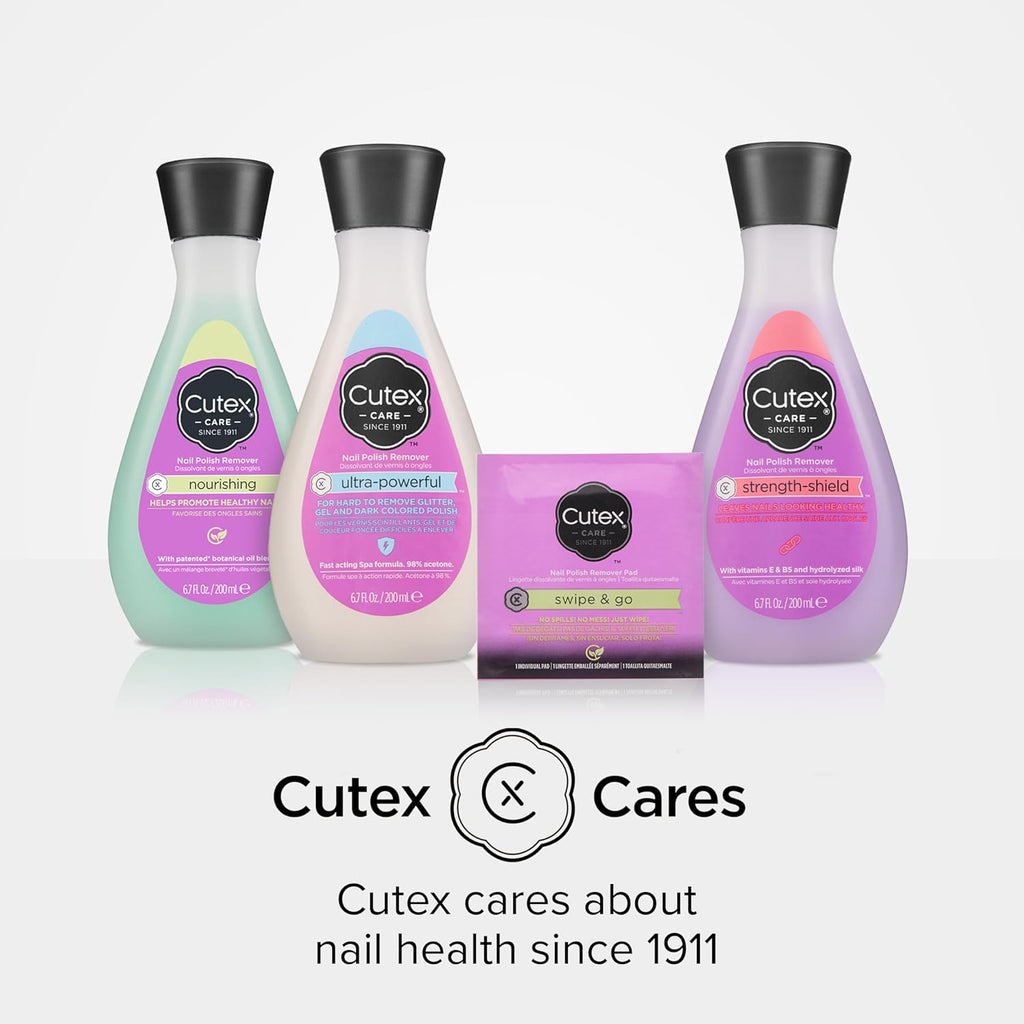 Cutex Gel Nail Polish Remover - Removes Tough Polishes (UV Gel, Glitter) Fast & Paraben-Free, 6.76 Fl Oz