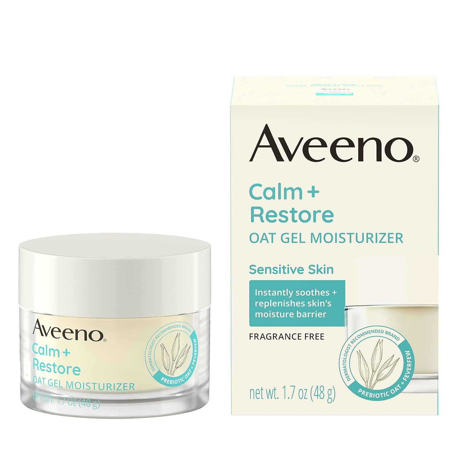 Aveeno Calm + Restore Fragrance-Free Oat Gel Moisturizer for Sensitive Skin - 1.7 oz