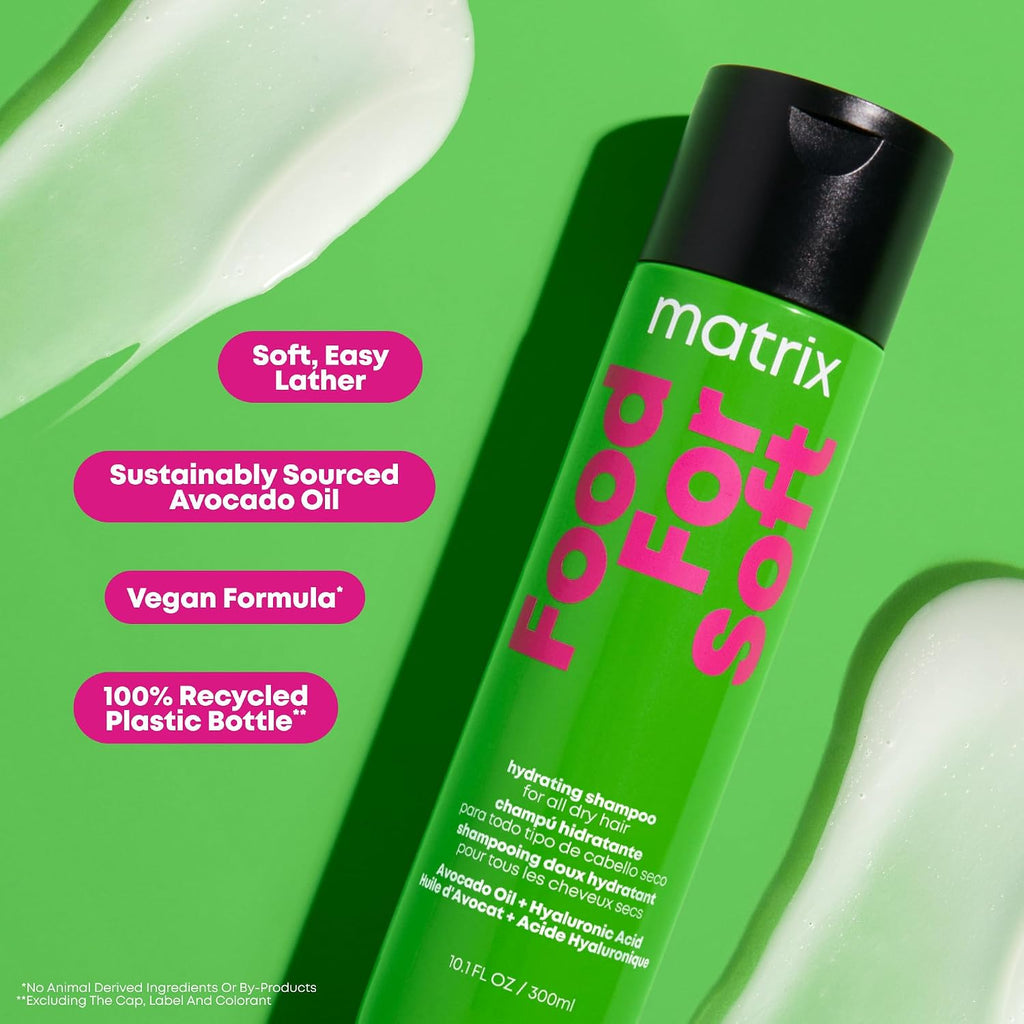 MATRIX Food For Soft Shampoo for Dry & Brittle Hair - Avocado Oil & Hyaluronic Acid (10.14 fl oz)