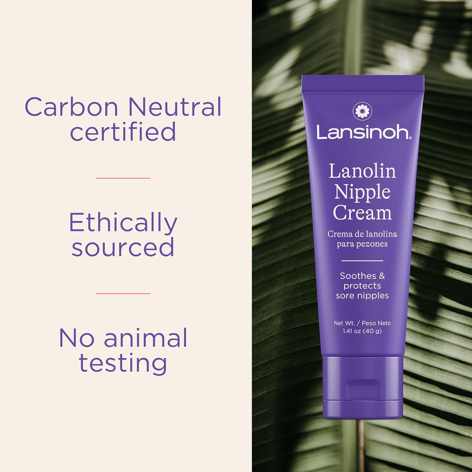 Lansinoh Natural Lanolin Nipple Cream for Sore Breasts - 100% Safe for Baby, 1.41 oz