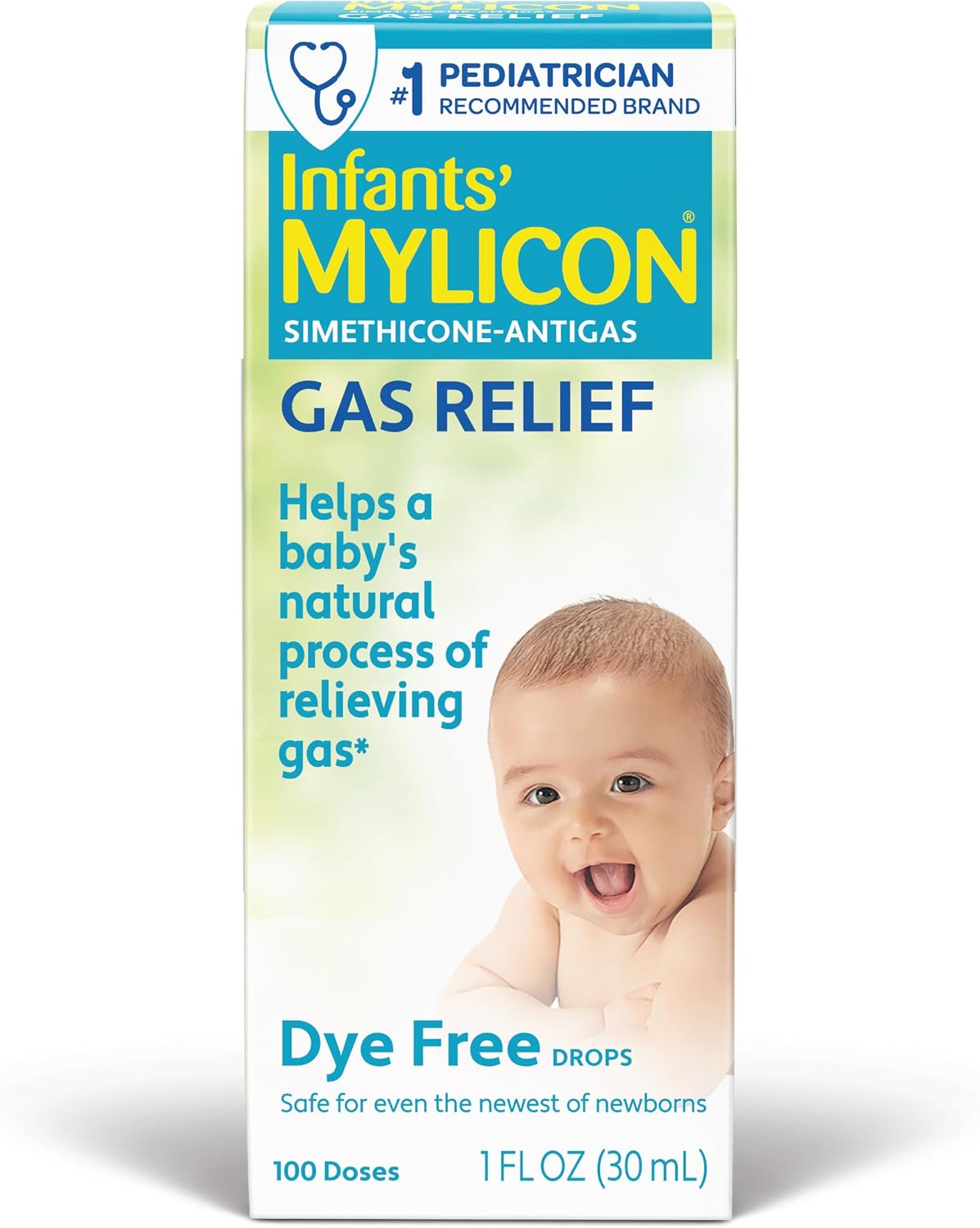 Mylicon Infant Gas Relief Drops - Dye-Free Formula, 1 fl oz