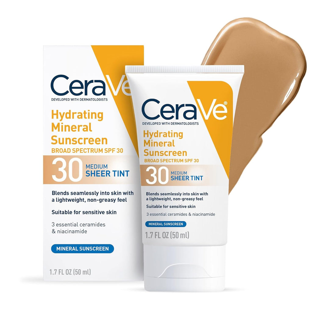 CeraVe Hydrating Mineral SPF 30 Sheer Tint Face Sunscreen - For All Skin Types