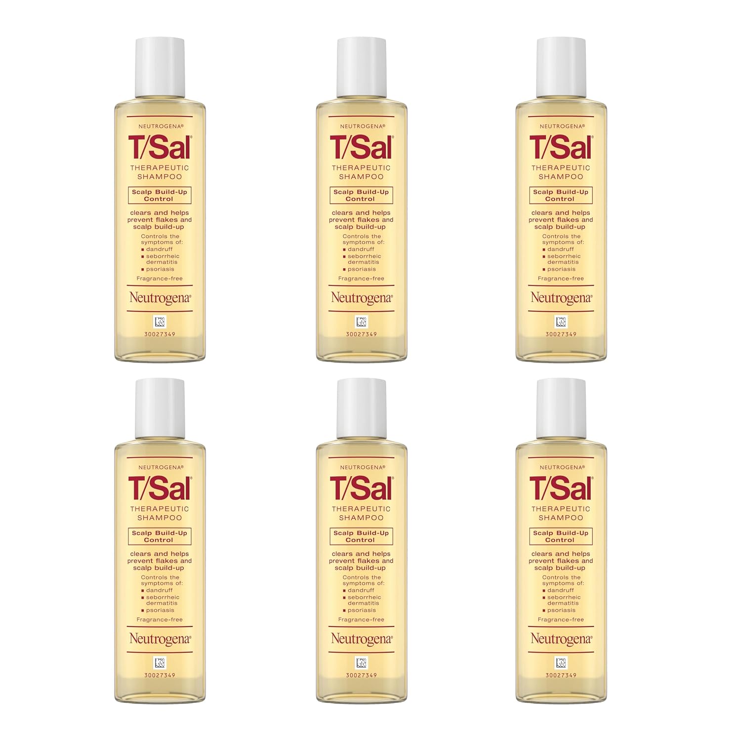 Neutrogena T/Sal Therapeutic Dandruff Shampoo - 3% Salicylic Acid for Psoriasis & Seborrheic Dermatitis, Fragrance Free, 4.5 fl oz