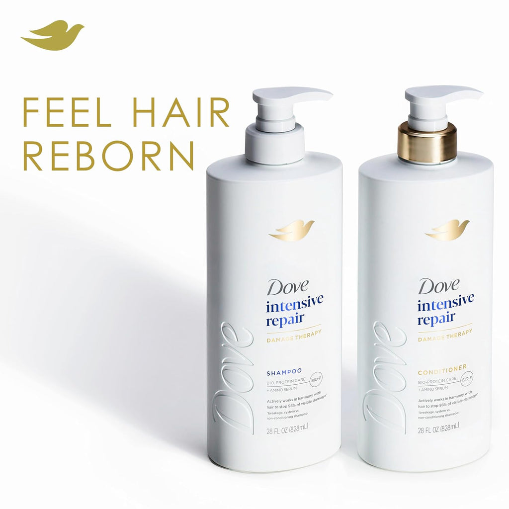 Dove Intensive Repair Shampoo for Damaged Hair with Bio-Protein & Amino Serum, 28 Fl Oz