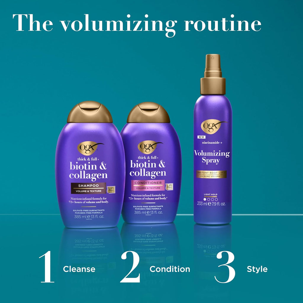 OGX Thick & Full + Biotin & Collagen Volumizing Shampoo - Sulfate-Free for Volume, 13 fl. oz