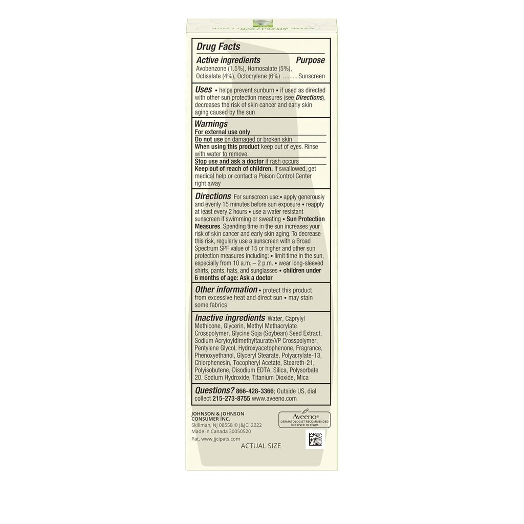 Aveeno Positively Radiant SPF 30 Moisturizer for Dry Skin - Hydrating Face Cream with Soy Extract & Broad Spectrum Sunscreen