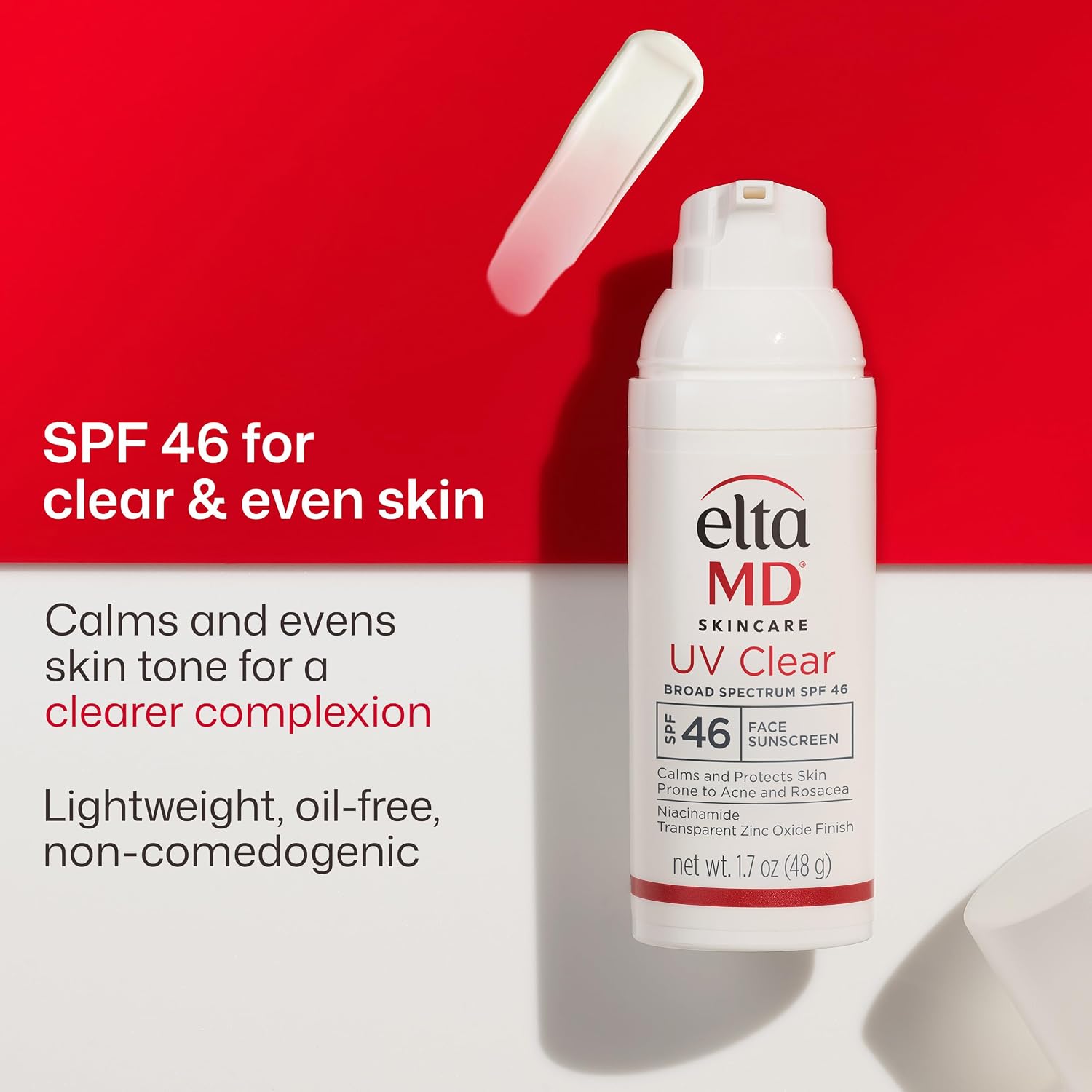 EltaMD UV Clear Face Sunscreen SPF 46 - Oil-Free Zinc Oxide Sunscreen for Sensitive Skin