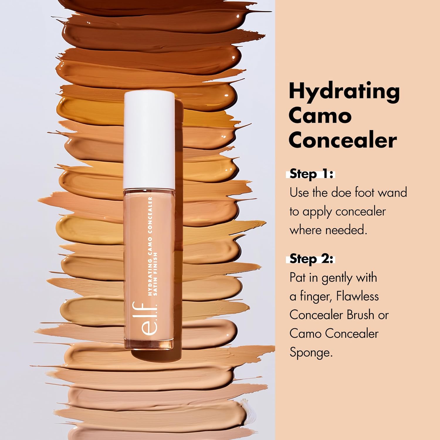 e.l.f. Hydrating Camo Concealer for Under-Eye Circles & Blemishes - Full Coverage, Satin Finish
