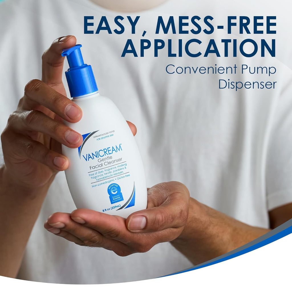 Vanicream Gentle Facial Cleanser with Pump Dispenser - 8 fl oz for Sensitive Skin