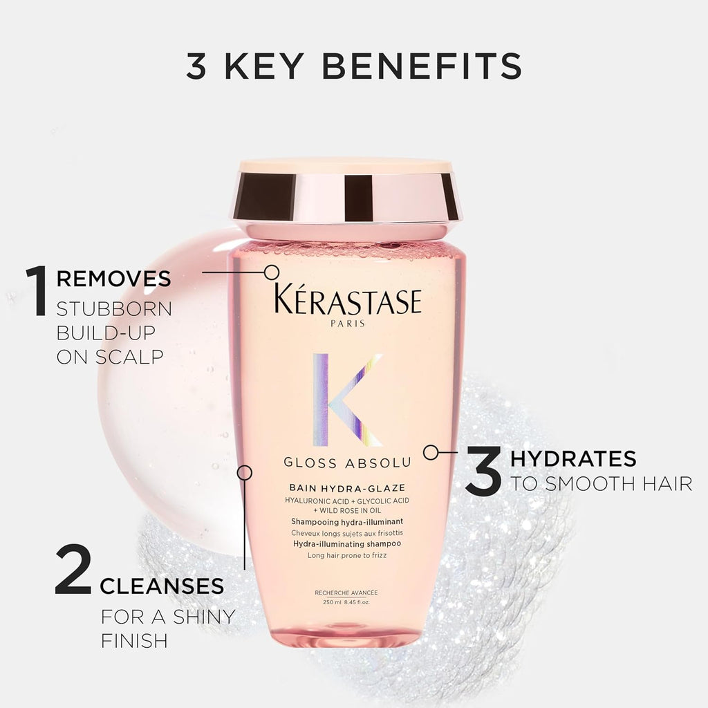 KÉRASTASE Gloss Absolu High-Shine Anti-Frizz Shampoo - Hydrates Cuticles for Ultimate Shine & Up to 4 Days Frizz-Free