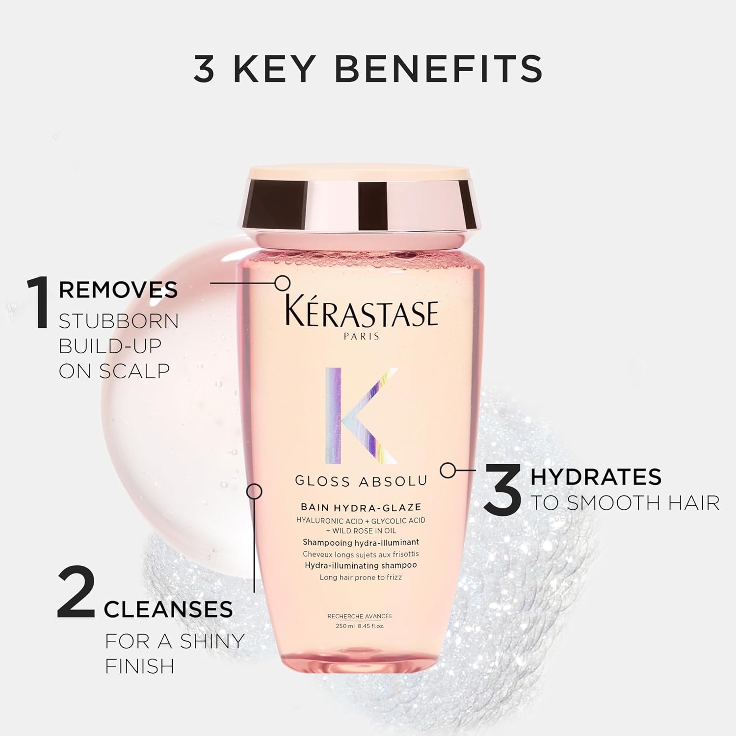 KÉRASTASE Gloss Absolu High-Shine Anti-Frizz Shampoo - Hydrates Cuticles for Ultimate Shine & Up to 4 Days Frizz-Free
