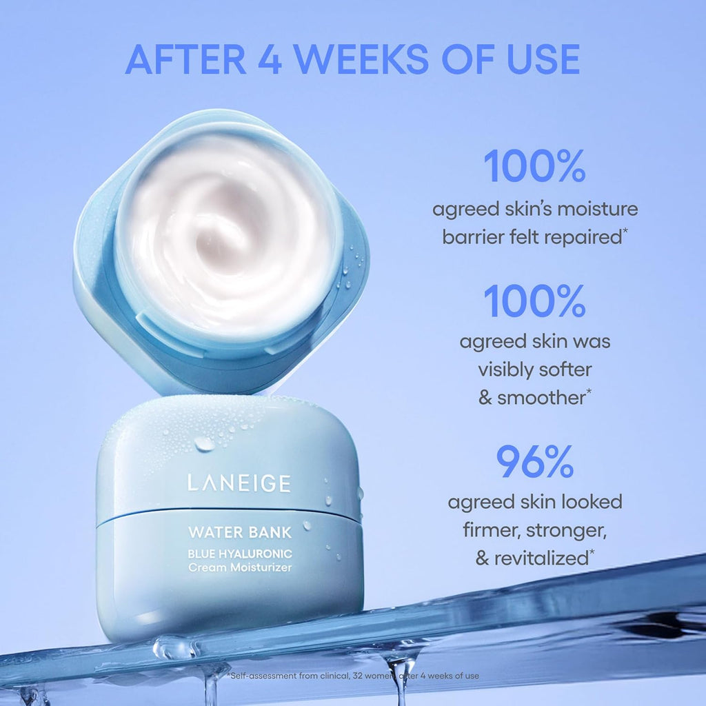 Laneige Water Bank Blue Hyaluronic Cream - Hydrating Face Moisturizer for All Skin Types