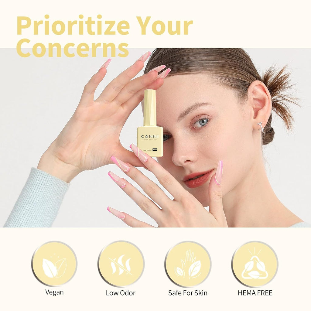 CANNI Pastel Yellow Gel Polish - High-Pigment, 30-Day Wear