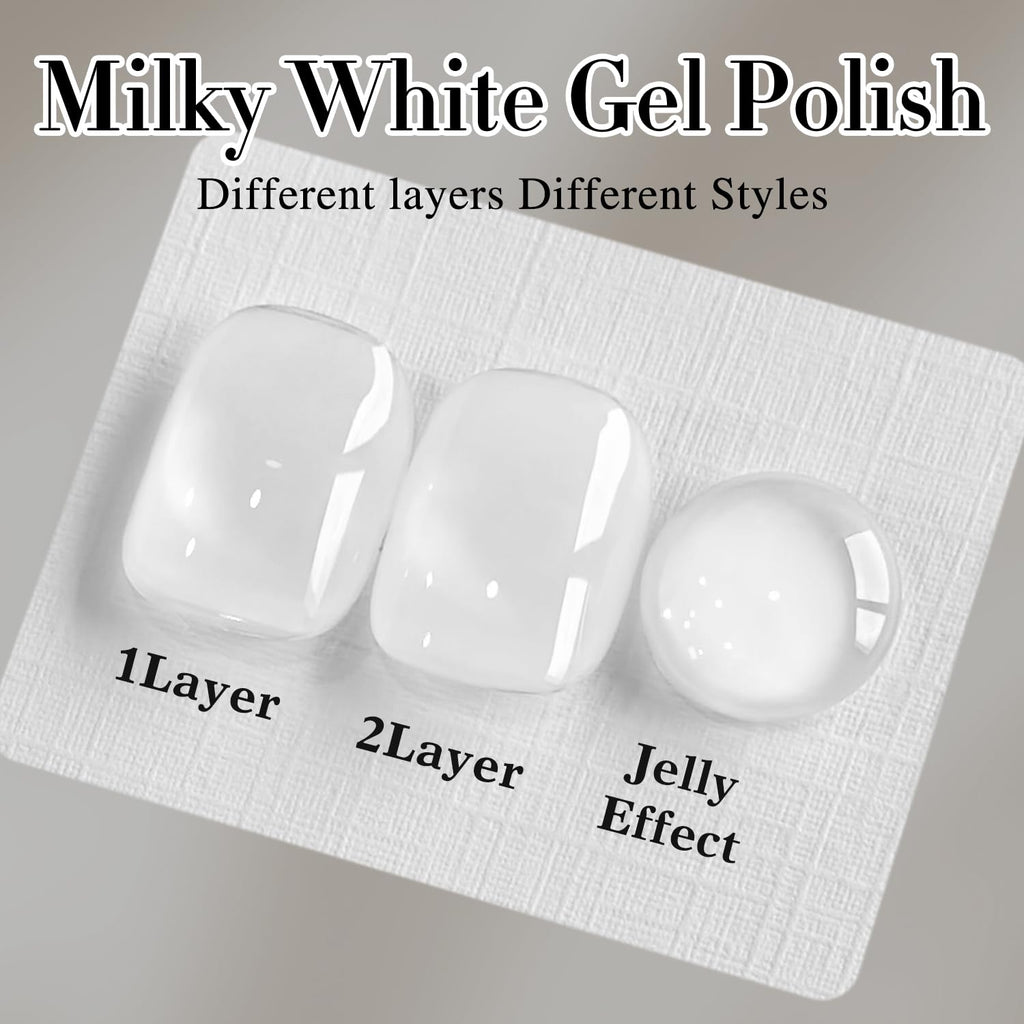 Double Rhythm Milky White Gel Polish - Same Bottle Formula for Long-Lasting Sheer Finish