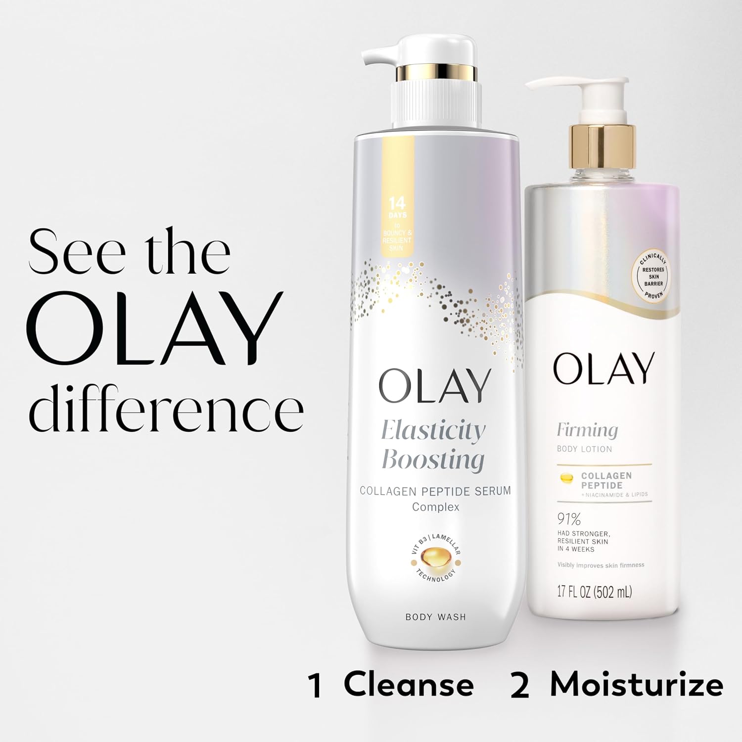 Firming Body Lotion for Women by Olay - Collagen Peptide Serum, 24hr Moisture & Fast Absorbing Formula, 17 fl oz