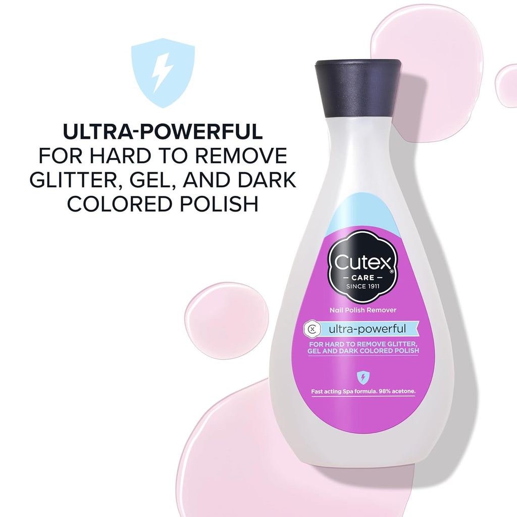 Cutex Gel Nail Polish Remover - Removes Tough Polishes (UV Gel, Glitter) Fast & Paraben-Free, 6.76 Fl Oz