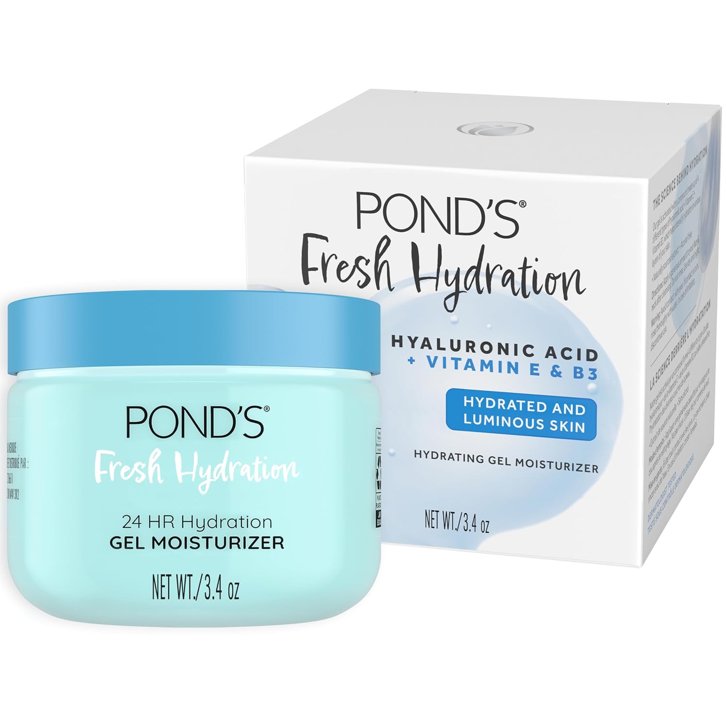 POND'S Hydrating Gel Moisturizer - 24 HR Hydration with Vitamin E & B3 for All Skin Types
