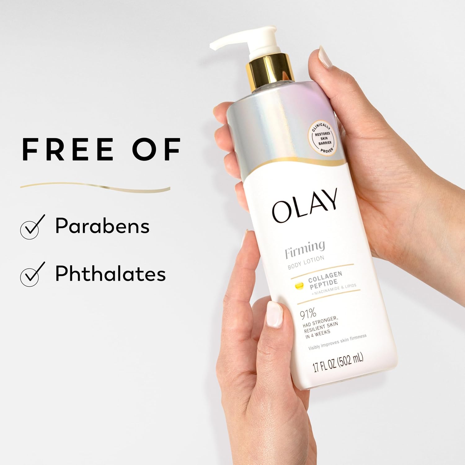 Firming Body Lotion for Women by Olay - Collagen Peptide Serum, 24hr Moisture & Fast Absorbing Formula, 17 fl oz
