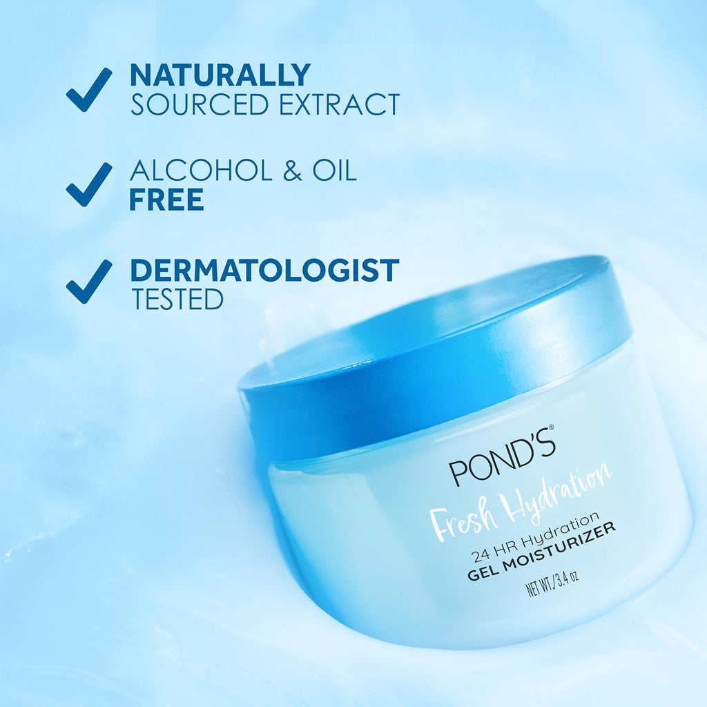POND'S Hydrating Gel Moisturizer - 24 HR Hydration with Vitamin E & B3 for All Skin Types