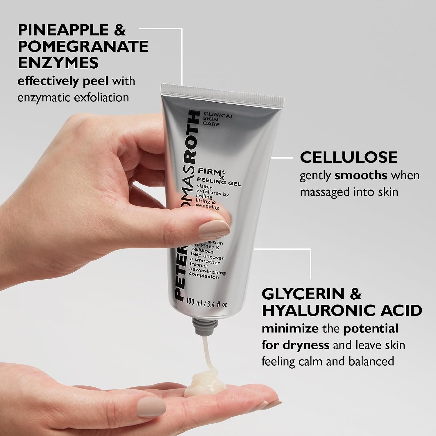 Peter Thomas Roth FIRMx Peeling Gel - Gentle Daily Exfoliant for Dull Skin & Pore Refinement, 3.4 Fl Oz
