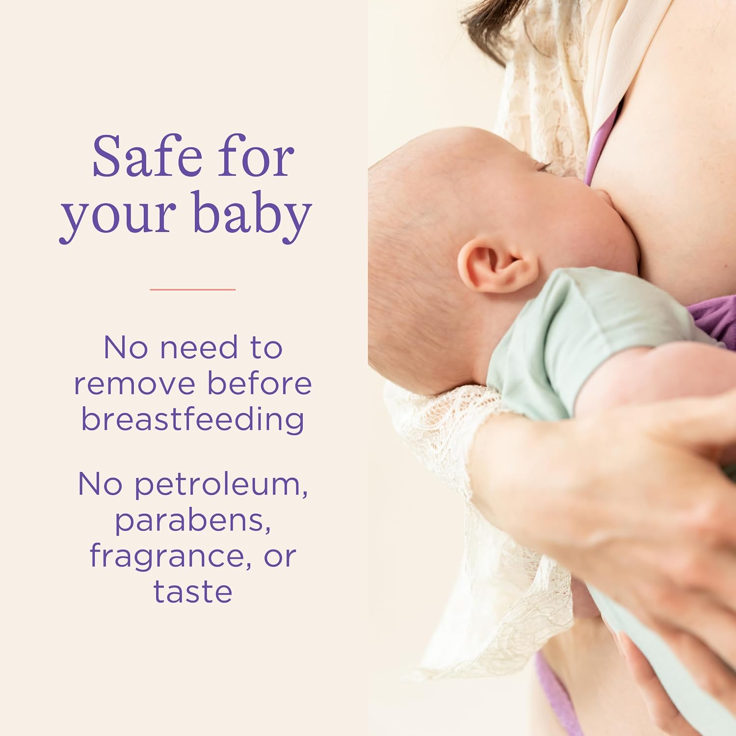 Lansinoh Natural Lanolin Nipple Cream for Sore Breasts - 100% Safe for Baby, 1.41 oz