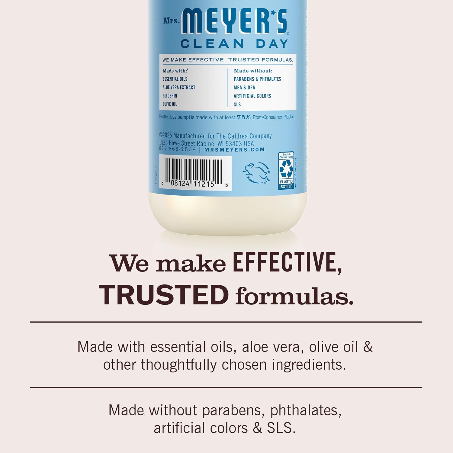 Mrs. Meyer's Clean Day Hand Soap - Rain Water Scent (3 Pack) | Non-Drying & Cruelty-Free