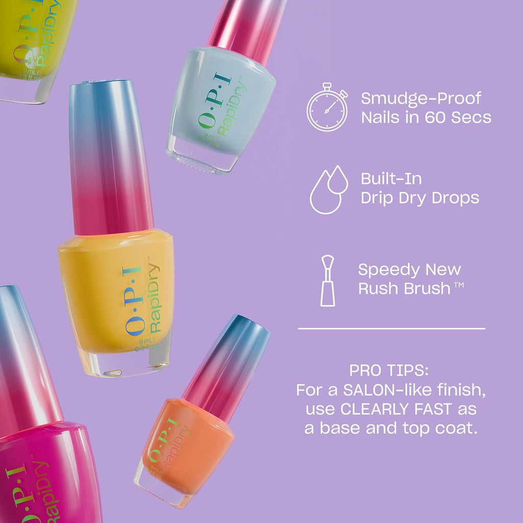 OPI RapiDry Quick Dry Nail Polish | Smudge-Proof in 60 Seconds & Vegan Formula