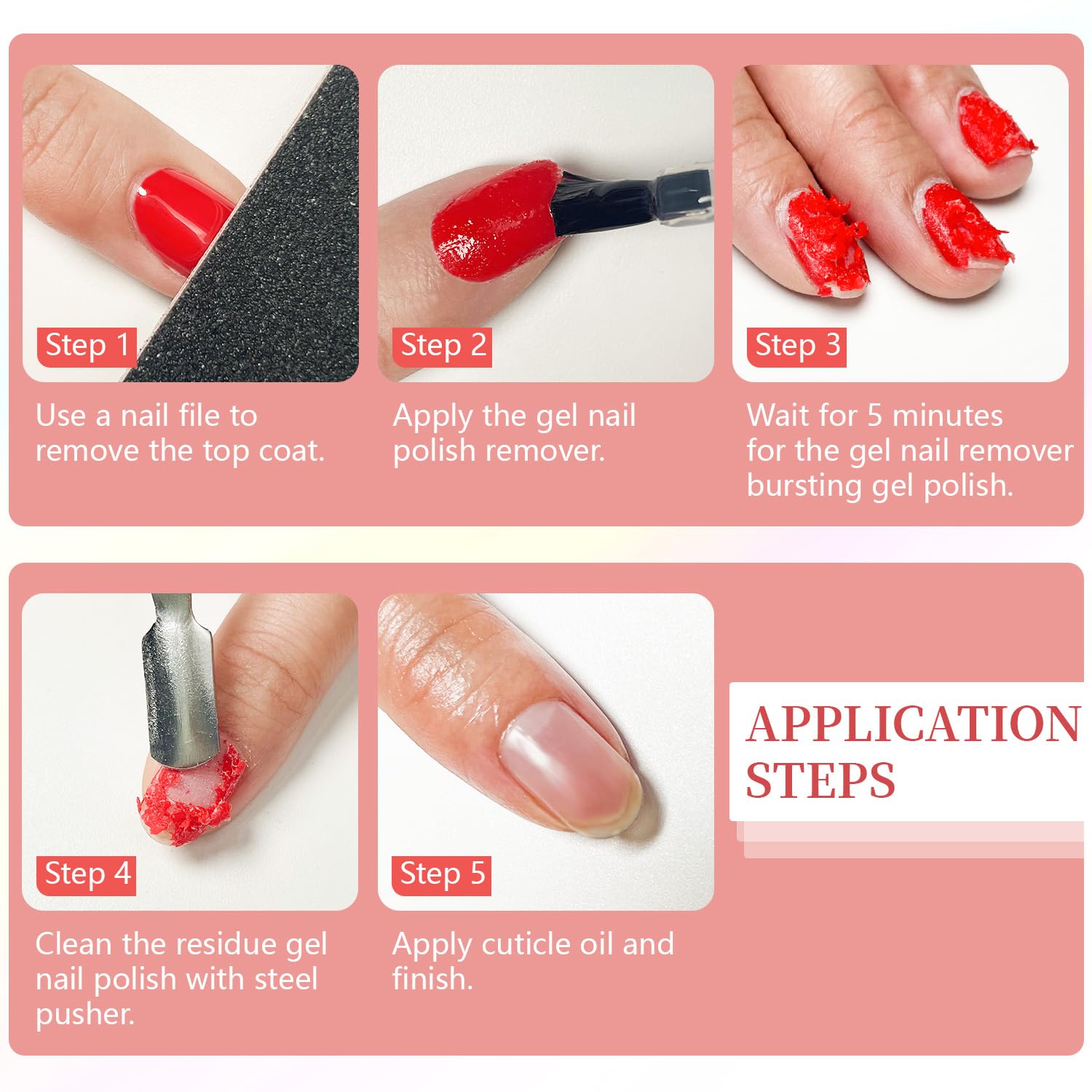 JODSONE Gel Nail Polish Remover - No Soak, Quick 3-5 Min Removal for Nails