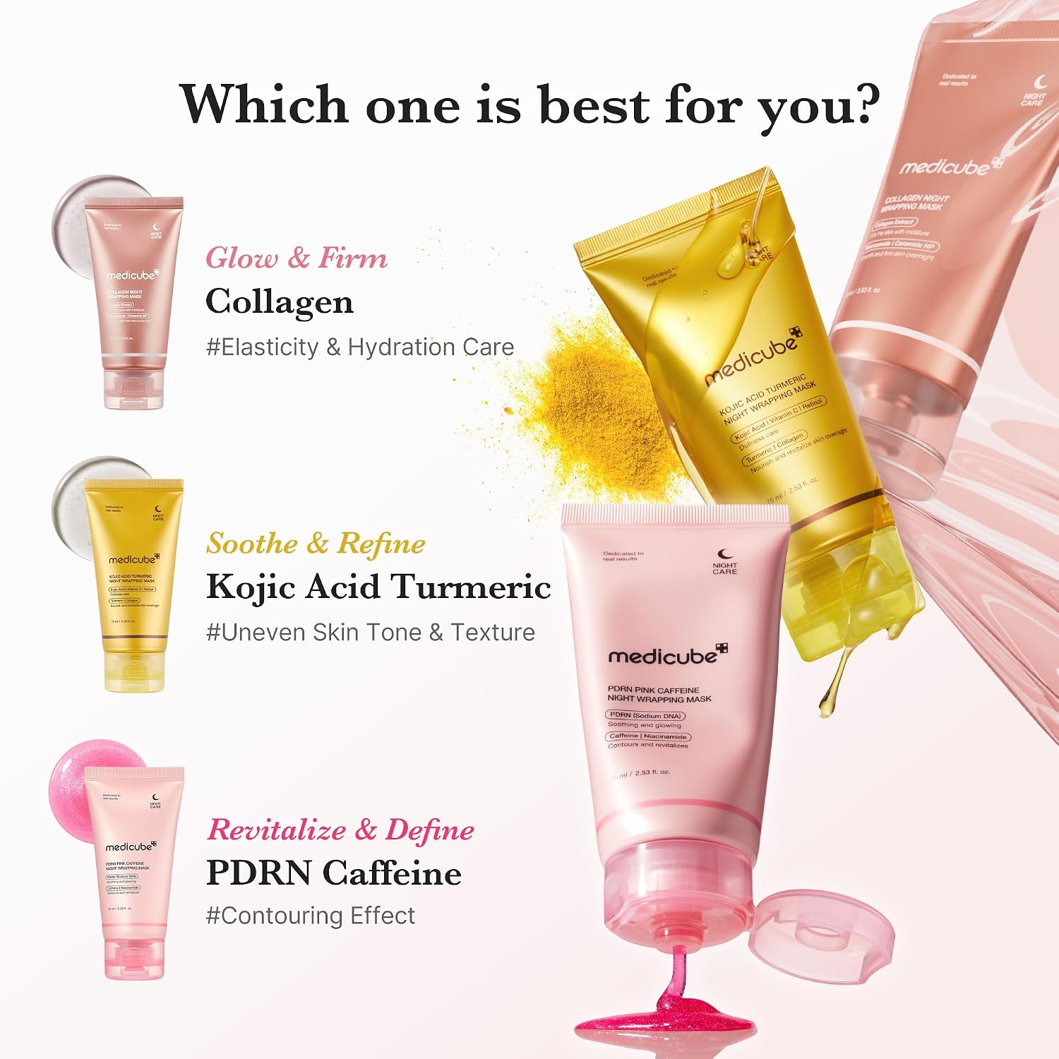 Medicube Collagen Overnight Peel-Off Mask for Elasticity & Hydration, 2.53 Fl Oz