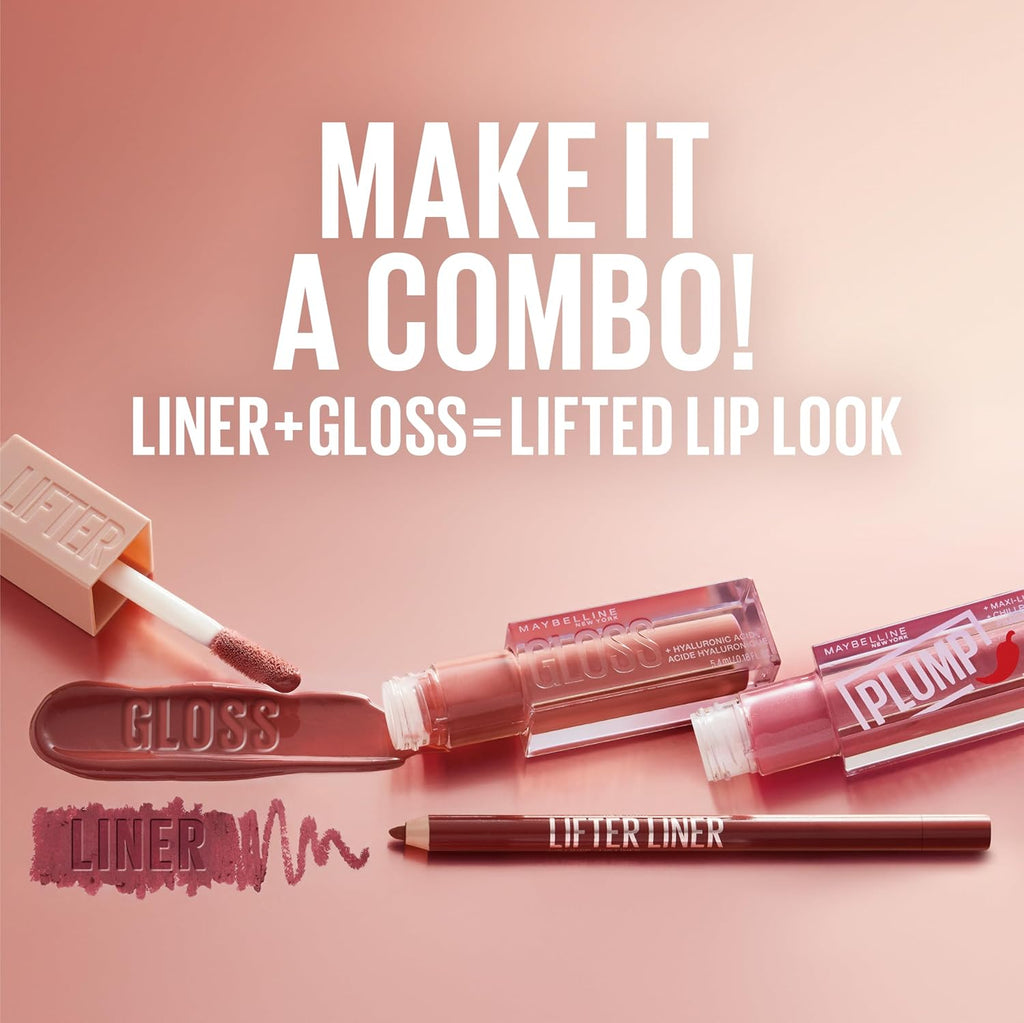 Hydrating Plumping Lip Gloss with Hyaluronic Acid - Maybelline Lifter Gloss Ice Pink Neutral 0.18 oz