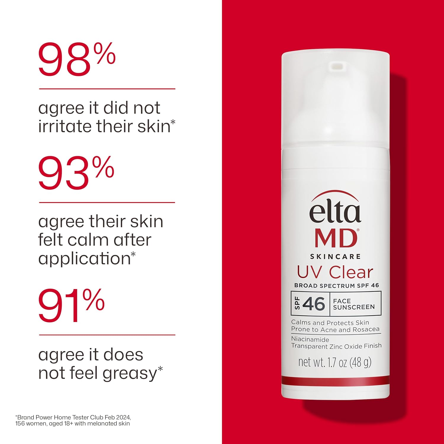 EltaMD UV Clear Face Sunscreen SPF 46 - Oil-Free Zinc Oxide Sunscreen for Sensitive Skin