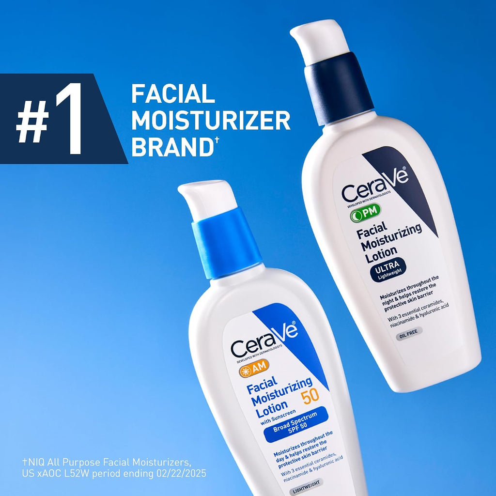 CeraVe PM Night Moisturizer with Hyaluronic Acid & Niacinamide for All Skin Types, 3 oz